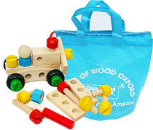 Load image into Gallery viewer, TOWO Wooden Nuts and Bolts set Building Blocks Construction Kit 31 Pieces Travel Toy- Model Building Tool Kits for Kids - Wooden toys Building Tools for 4 years old
