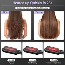 Load image into Gallery viewer, VKK Hair Straightener Brush, 25s Fast Heating Ceramic PTC Straightening Brush for Women and Men, Hot Brush for Professional Hair Styling, 20 Minutes Auto-Off 5 Levels Adjustable Temperature - UK Plug
