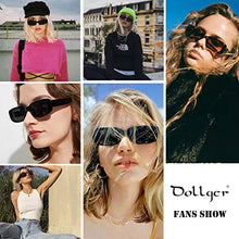 Load image into Gallery viewer, Dollger Rectangle Sunglasses for round faces for Women Trendy 90s Retro Sunglasses Square Frame Black sunglasses