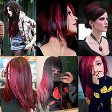 Load image into Gallery viewer, 15Pcs Color Straight Hair Extensions Clip in 20 Inch Red Synthetic Clip in Hair Extensions Party Highlights Synthetic Clip in Long Hairpiece for Women Girls Kids Gift Red