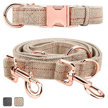 Load image into Gallery viewer, Rose Gold Dog Collar and Lead(2m) Set | Exceptionally Elegant & Adjustable | 3 Adjustable Lengths Dog Leash | Soft and Easy to Clean