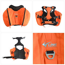Load image into Gallery viewer, Dog Backpack for Hiking, Multifunctional Dog Day Pack Zippered Travel Dog Saddle Bag Outdoor Hiking Backpack with 2 Capacious Side Pockets for Small Medium Large Dogs Orange XS