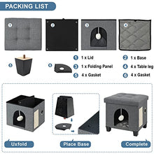 Load image into Gallery viewer, BRIAN & DANY Collapsible Cat Cave for Indoor Cats, Multifunctional Cube Cat House with Cat Scratch Board & Ball, 37.5 x 32.5 x 36 cm, Gray