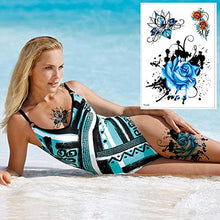 Load image into Gallery viewer, Waterproof Tattoo Stickers Bikini Peony Tattoo Body Art Flower Rose Tattoo Fake Water Transfer Tattoo Temporary Tatoo Leg Arm,TH267