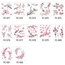 Load image into Gallery viewer, 12 Sheets Cherry Blossoms Temporary Tattoo Sticker for Women Body Art in Spring Summer