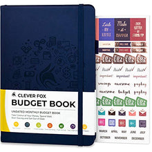 Load image into Gallery viewer, Clever Fox Budget Book – Financial Planner Organizer & Expense Tracker Notebook. Money Planner Account Book for Household Monthly Budgeting and Personal Finance. Compact Size (13.5x19cm) – Dark Blue