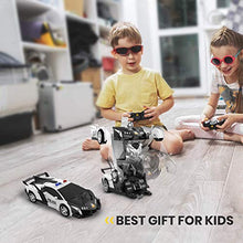 Load image into Gallery viewer, DEERC Remote Control Car,Transform Police Toy Cars,1:18 Scale Deformation RC Robot Vehicle with One Button Transforming,360 Degree Drifting,LED Lights,Great Toys Gift for Kids Boys & Girls