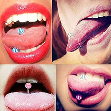 Load image into Gallery viewer, OUFER 100PCS 14G 316L Stainless Steel Tongue Rings Ball Acrylic Tongue Piercing Tongue Barbells (Random Colors)
