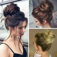 Load image into Gallery viewer, Synthetic Hair Chignons Elastic Curly Scrunchie Hair Extensions Hair Ribbon Ponytail Hair Bundles Updo Hairpieces Hair Buns (#1B)