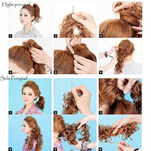 Load image into Gallery viewer, Scrunchy Hair Extension Updo Clip in Bun Donut Hairpiece Drawstring Wrap Around Hair Extension Messy Wavy Curly Chignons Wig Light Blonde mix Ash Blonde