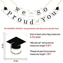 Load image into Gallery viewer, Konsait Graduation Banner, We're So Proud of You Bunting Banner Garland Pennant for Graduation Party Home Decorations Favors Supplies