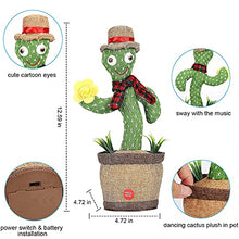 Load image into Gallery viewer, seOSTO Singing Dancing Cactus Repeat What You Say, Talking Cactus Toy Plush for Home Decoration, Children Playing, 1PC