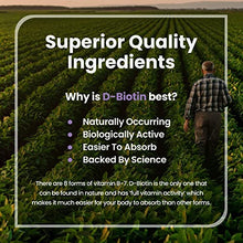 Load image into Gallery viewer, Biotin Hair Growth Supplement 12,000mcg - 365 High Strength Biotin Tablets for Hair - 1 Year Supply - Vegan Friendly Biotin Coconut Oil Supplement - for Normal Skin & Hair Growth in Men & Women