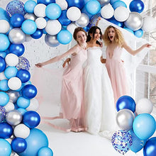 Load image into Gallery viewer, colourbow Blue Balloon Garland Light Blue Balloons 132Pcs Blue Balloons Different Sizes Dark Blue Balloons Baby Blue Balloons White Balloons Metallic Blue Balloons Birthday Baby Shower Decorations
