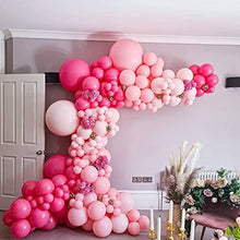 Load image into Gallery viewer, Retro Pink Balloon Arch Kit - 139pcs Red and Pink Latex Metallic Balloons Garland for Girl Birthday Baby Shower Party Decorations
