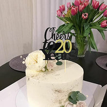 Load image into Gallery viewer, Sumerk Cheers to 20 Years Cake Toppers 20th Birthday Cake Topper Wedding Anniversary Party Decorations Supplies - 1 Pack