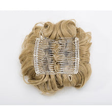 Load image into Gallery viewer, Curly Wavy Hair Bun Scrunchie Hair Extensions - Ash Blonde - Stretch Hair Combs Clip In Chignon Tray Ponytail Hairpieces