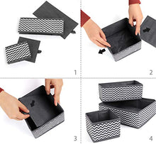 Load image into Gallery viewer, ilauke Fabric Dresser Drawer Dividers Set of 8 Wardrobe Closet Organiser Foldable Storage Box for Socks Underwear Bras Ties Toys