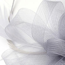 Load image into Gallery viewer, Topkids Accessories Looped Net Fascinator Feather Comb Fascinator Fascinator Hair Slide Fascinators Wedding Hats Royal Ascot Hat On Clear Comb For Women, Ladies, Girls (Silver Grey)