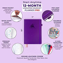 Load image into Gallery viewer, Clever Fox Budget Planner Pro – Financial Organizer + Cash Envelopes. Monthly Finance Journal, Expense Tracker & Personal Account Book, Undated, 18cm x 25cm – Purple