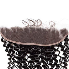 Load image into Gallery viewer, Queengirl Curly Indian Hair Bundles With Frontal 13x4 Deep Wave Virgin Human Hair Weaving Weft 3Bundles Free Part Lace Frontal Natural Color(24 26 28inch+frontal 18inch)