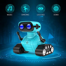 Load image into Gallery viewer, ALLCELE Robot Toys, Rechargeable Kids RC Robots for Girls & Boys, Remote Control Toy with LED Eyes & Music, for Children Age 3+ Years Old - Blue