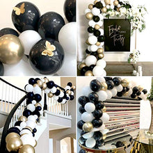 Load image into Gallery viewer, Balloon Garland Arch Kit 92pcs Black and Gold White Balloons Garland Classic Aristocratic Style for Birthday Party New Year Graduation Events Decorations