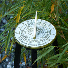Load image into Gallery viewer, The Metal Foundry 60th Diamond 2022 Wedding Recycled Solid Brass Anniversary Sundial Gift Idea Is A Great Present For Him, Her, Parents, Grandparents Or Couple For 60 Years Marriage