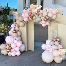 Load image into Gallery viewer, Apricot Balloon Arch Garland Kit, 124 Pcs Double Macaron Baby Pink Cream Peach and Chrome Rose Gold Latex Balloons for Boy Girl, Boho Wedding Birthday Party Bridal and Baby Shower Decorations
