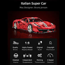 Load image into Gallery viewer, WEEGO 3187Pcs Technic Sports Car 1:8 2.4Ghz Remote Control Racing Car Supercar Model Kit for Ferrari 488 Pista, Construction Building Blocks Compatible with LEGO Technic