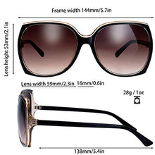 Load image into Gallery viewer, Women's Square Jackie O Cat Eye Hybrid Butterfly Fashion Sunglasses for round faces - Exquisite Packaging (727704-Crystal brown/ Black paint, Gradient Brown)