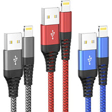 Load image into Gallery viewer, iPhone Charger Cable, Lightning Cable 3Pack 6FT/1.8M iPhone Charger Braided Long iPhone Charger Lead USB Fast Charging Cable Compatible with iPhone 11/Pro/Xs Max/X/8/7/Plus/6S/6/SE/5S iPad and More