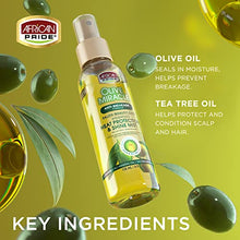 Load image into Gallery viewer, African Pride Olive Miracle Weightless Heat Protection & Hair Shine Mist, Fights Humidity & Shields Against Heat Damage, Enriched with Olive & Tea Tree Oils, 4 oz