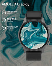 Load image into Gallery viewer, Deeprio Smart Watch 1.2" AMOLED Always-on Display 3ATM Waterproof 14 Sports for Men Women Android Phones iOS Compatible iPhone Samsung Heart Rate Blood Oxygen Monitor Smartwatch Fitness Tracker Black