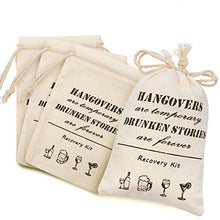 Load image into Gallery viewer, Whaline 20 Packs Bachelorette Hangover Kit Bags Cotton Recovery Kit Bags Survival Kit Bags Cotton Muslin Drawstring Bag for Bridal Shower Wedding and Valentine's Day Party Gift Decoration