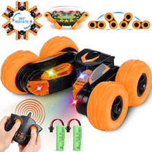 Load image into Gallery viewer, Fivejoy Remote Control Cars, 2.4GHz High Speed Stunt RC Car for Kids, 360° Two Directions and Rotation Electric 4WD Racing Stunt Truck, Toys Gifts for Boys and Girls Orange