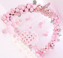Load image into Gallery viewer, 125Pcs Macaron Pink Balloon Arch Garland Kit,5M Balloon Garland Kit 5 Inch 10 Inch 12 Inch 36 Inch Baby Pink Pastel Latex Balloons for Photo Shoot Valentine Xmas Baby Shower Wedding Birthday Party