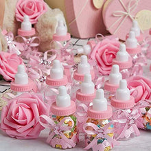 Load image into Gallery viewer, N&T NIETING Baby Shower Feeding Bottle, 24Pcs Baby Shower Favours with 5Pcs Artificial Roses Pink Sweets Candy Box for Baby Shower Decoration