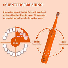 Load image into Gallery viewer, Rechargeable Toothbrush for Children, Sonic Toothbrush for Kids, Smart Electric Toothbrush for Boys Girls Age 3-12, 30s Reminder, 2 Mins Timer, 6 Modes, 2 Brush Heads, Cartoon Design, USB Charging