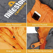 Load image into Gallery viewer, Milestone Camping, Grey, 26750 Envelope Sleeping Bag | 3 Season | Double Insulation | Full Length Dual Zip | Grey & Orange | Packs Down Tight | 210cm x 170cm