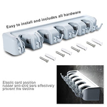 Load image into Gallery viewer, KINGTOP Broom Mop Holder, Wall Mounted Organizer with 5 Position 6 Hooks, Utility Room Storage Solutions for Kitchen, Bathroom, Garage and Garden