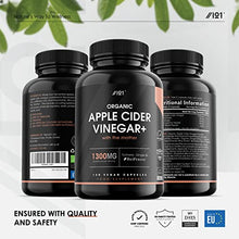 Load image into Gallery viewer, Organic Apple Cider Vinegar 1300mg - with Turmeric, Ginger & Cayenne Pepper - Raw Unfiltered with The Mother , Keto Diet, 120 Vegan Capsules