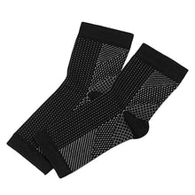 Load image into Gallery viewer, Casiz Dr Sock Soothers, Plantar Fasciitis Socks Ultimate Support Sleeves for Your Aching Heels for Runners - Get That Spring Back in Your Step Black L XL 1pair