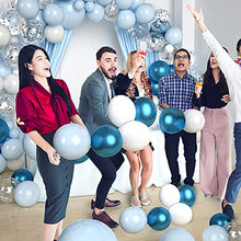 Load image into Gallery viewer, VAINECHAY Balloon Garland Arch kit Birthday Decorations Party Balloons Blue White Latex Sliver Confetti ballon for Boy Birthday Baby Shower Party Wedding Decoration