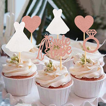 Load image into Gallery viewer, Blumomon 24Pcs Glitter Bride to Be Cupcake Toppers with Diamond Heart Dress Cake Toppers for Bridal Shower Bachelorette Party Hen Party Supplies Engagement Decorations
