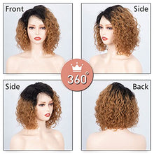 Load image into Gallery viewer, FASHION IDOL Short Deep Wave Lace Front Bob Wigs for Women Human Hair Kinky Curly wig Side Part Shouder Lenth Wig Pre plucked with Baby Hair 150% Density 10 Inch