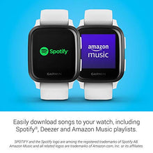 Load image into Gallery viewer, Garmin Venu Sq Music Amazon Exclusive GPS Smartwatch with All-day Health Monitoring and Fitness Features, Built-in Sports Apps and More, White with Slate Bezel
