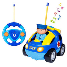 Load image into Gallery viewer, SGILE Remote Control Car for Toddlers with Sound and Light, RC Police Car Toys Birthday Gift Present for 18 Month+ Year Old Boys Girls, Blue