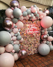 Load image into Gallery viewer, Balloon Arch Kit, Grey Pink Latex Party Balloon & 4D Rose Gold Foil Balloons Decoration, 109PCS (53pcs Double-Stuffed Pastel Balloons) for Valentine's Day, Wedding Baby Shower Birthday