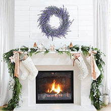 Load image into Gallery viewer, Pauwer 40cm Artificial Lavender Wreaths for Front Door Fake Purple Lavender Flower Wreath Welcome Door Wreath for Wedding, Wall, Window,Backdrop,Home Décor